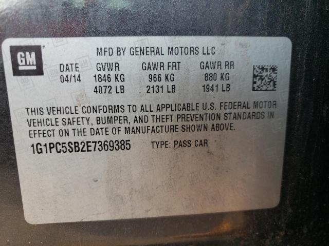 Photo 10 from auction – 2014 CHEVROLET CRUZE LT with VIN 1G1PC5SB2E7369385