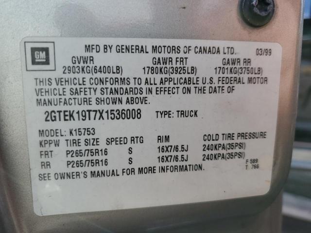 Photo 10 from auction – 1999 GMC NEW SIERRA with VIN 2GTEK19T7X1536008