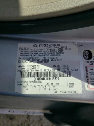 Foto 10 de la subasta – 2012 FORD FUSION SEL con VIN 3FAHP0JA1CR419829