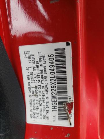 Photo 10 from auction – 2002 HONDA CIVIC EX with VIN 1HGEM229X2L049405