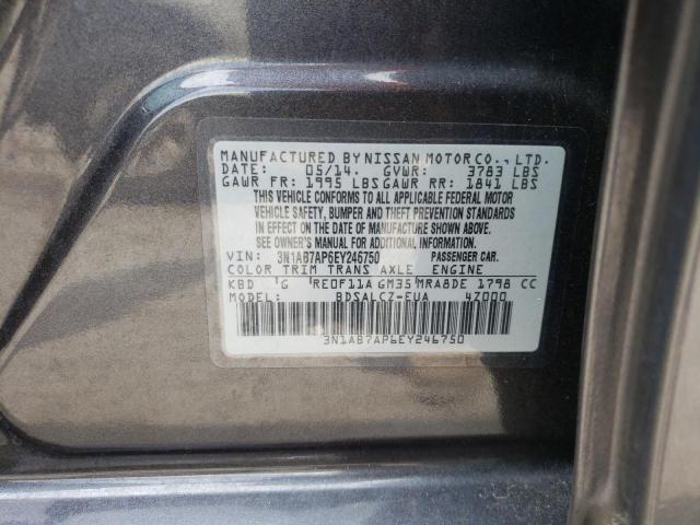 Photo 10 from auction – 2014 NISSAN SENTRA S with VIN 3N1AB7AP6EY246750