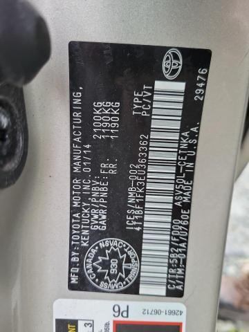 Photo 10 from auction – 2014 TOYOTA CAMRY L with VIN 4T1BF1FK3EU363362