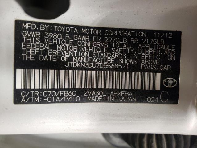 Photo 10 from auction – 2013 TOYOTA PRIUS with VIN JTDKN3DU7D5568571