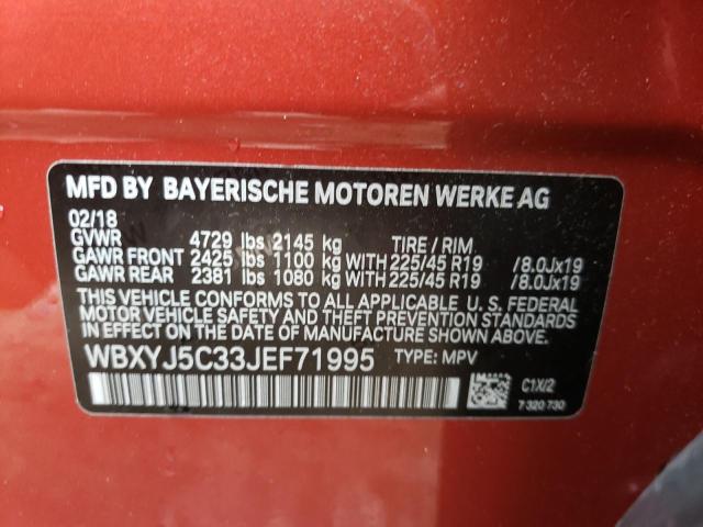 Photo 10 from auction – 2018 BMW X2 XDRIVE2 with VIN WBXYJ5C33JEF71995