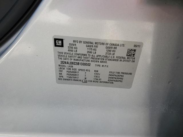 Photo 10 from auction – 2011 CHEVROLET EQUINOX LT with VIN 2GNALDEC5B1309502