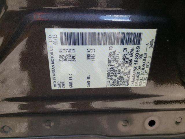 Photo 10 from auction – 2016 NISSAN MAXIMA 3.5 with VIN 1N4AA6AP2GC388069