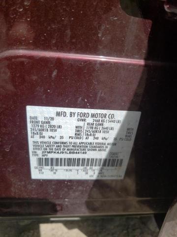 Photo 10 from auction – 2020 FORD EDGE SEL with VIN 2FMPK4J91LBB44149