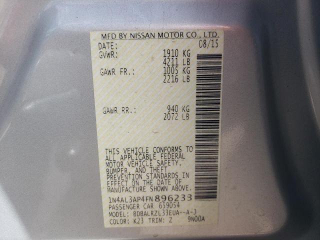 Photo 10 from auction – 2015 NISSAN ALTIMA 2.5 with VIN 1N4AL3AP4FN896233