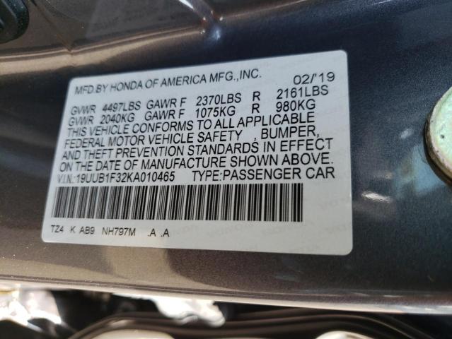 Photo 10 from auction – 2019 ACURA TLX with VIN 19UUB1F32KA010465