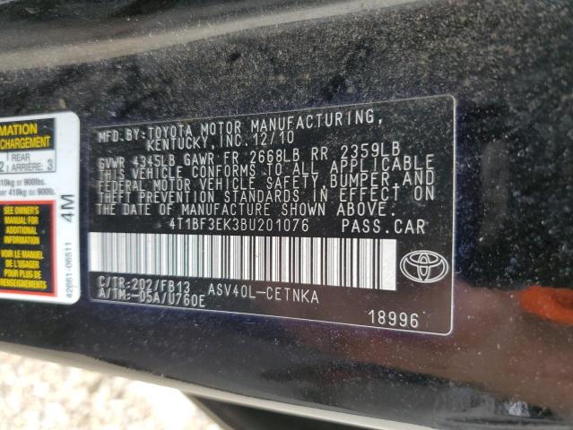 Photo 10 from auction – 2011 TOYOTA CAMRY BASE with VIN 4T1BF3EK3BU201076