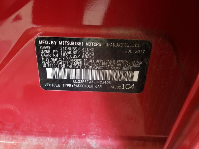 Photo 10 from auction – 2018 MITSUBISHI MIRAGE G4 with VIN ML32F3FJ3JHF02406