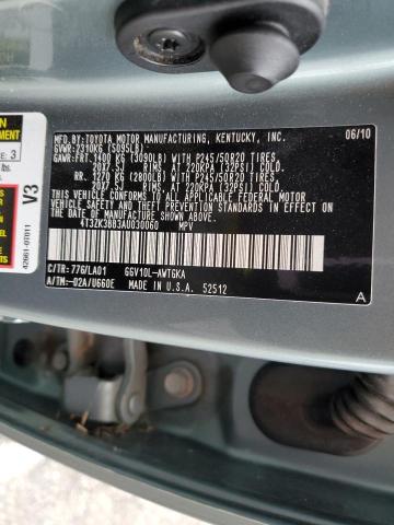 Photo 10 from auction – 2010 TOYOTA VENZA with VIN 4T3ZK3BB3AU030060