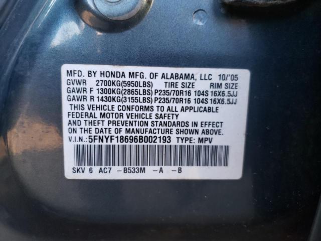 Photo 10 from auction – 2006 HONDA PILOT EX with VIN 5FNYF18696B002193