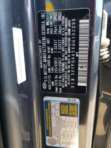Photo 10 from auction – 2016 KIA SORENTO LX with VIN 5XYPG4A5XGG102096