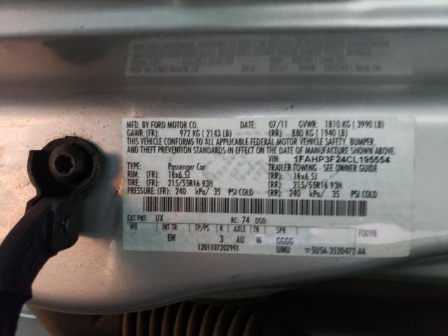 Photo 10 from auction – 2012 FORD FOCUS SE with VIN 1FAHP3F24CL195554