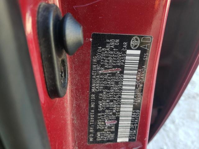 Photo 10 from auction – 2005 TOYOTA COROLLA CE with VIN 2T1BR32E35C390095