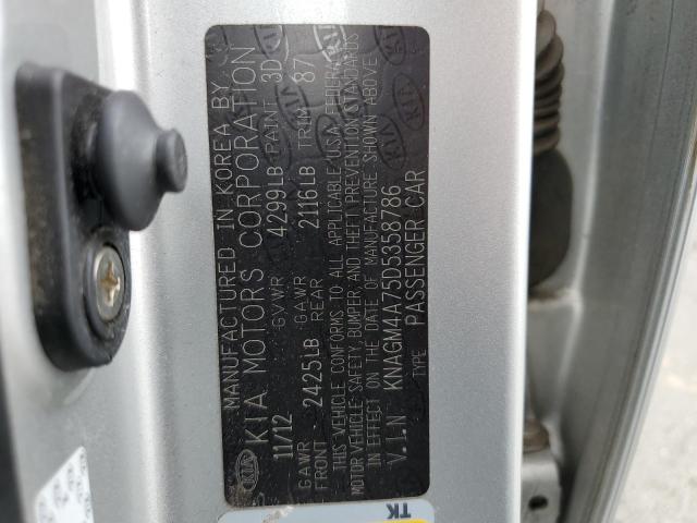 Photo 10 from auction – 2013 KIA OPTIMA LX with VIN KNAGM4A75D5358786