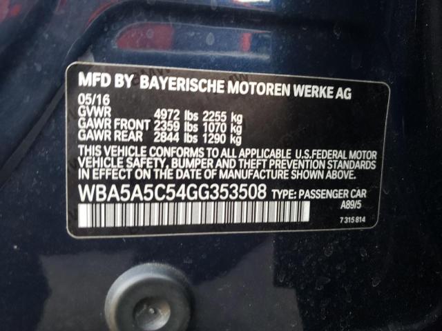 Foto 10 de la subasta – 2016 BMW 528 I con VIN WBA5A5C54GG353508