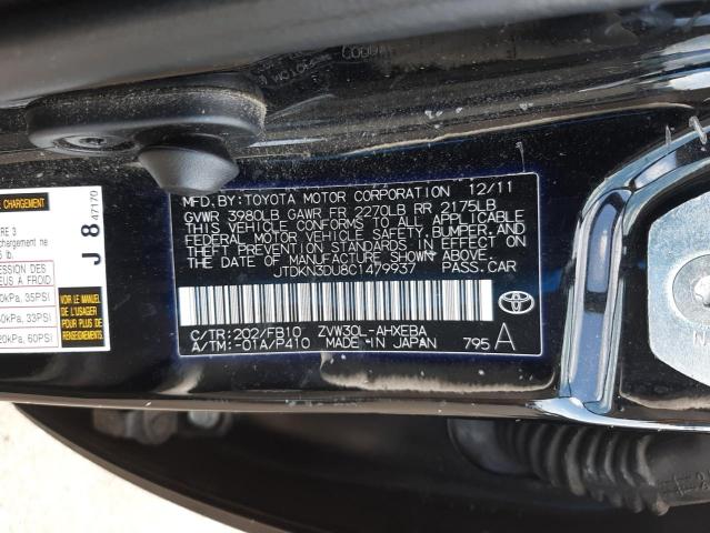 Photo 10 from auction – 2012 TOYOTA PRIUS with VIN JTDKN3DU8C1479937