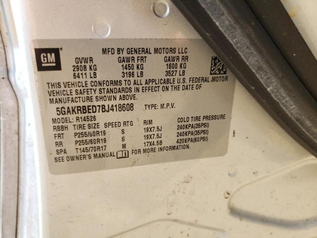 Photo 10 from auction – 2011 BUICK ENCLAVE CX with VIN 5GAKRBED7BJ418608