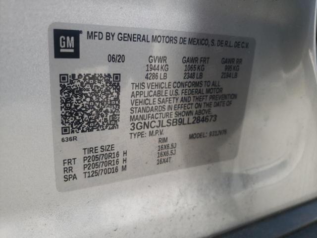 Photo 10 from auction – 2020 CHEVROLET TRAX 1LT with VIN 3GNCJLSB9LL284673