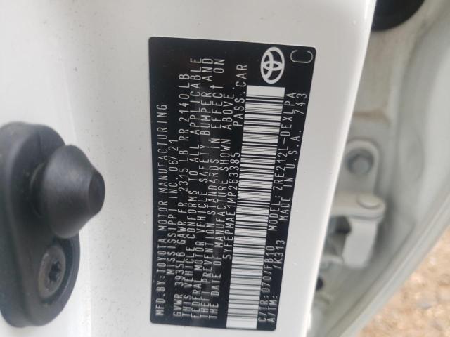 Photo 10 from auction – 2021 TOYOTA COROLLA LE with VIN 5YFEPMAE1MP263385