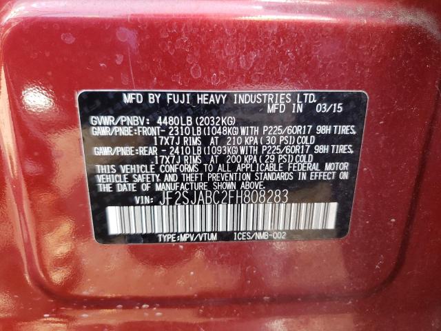 Photo 10 from auction – 2015 SUBARU FORESTER 2 with VIN JF2SJABC2FH808283