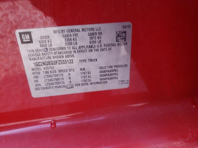 Photo 10 from auction – 2015 CHEVROLET SILVERADO with VIN 1GC2KUEG8FZ533122