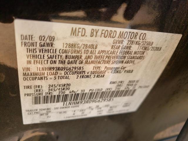Photo 10 from auction – 2009 LINCOLN MKS with VIN 1LNHM93R09G629585