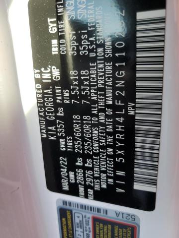 Photo 10 from auction – 2022 KIA SORENTO EX with VIN 5XYRH4LF2NG110282