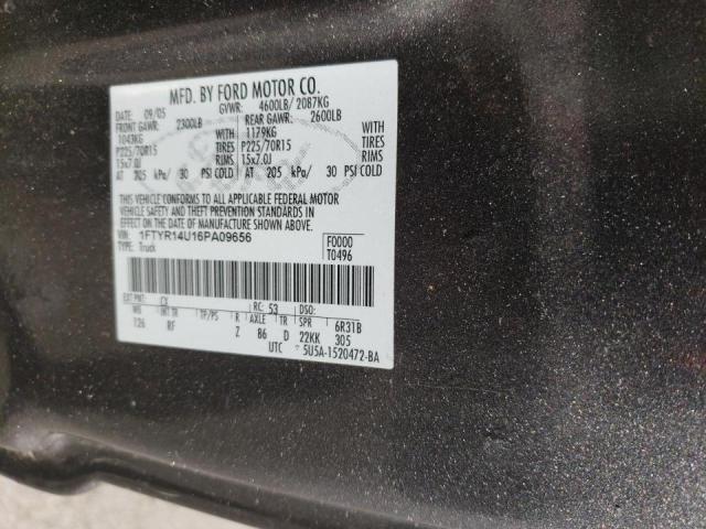 Photo 10 from auction – 2006 FORD RANGER SUP with VIN 1FTYR14U16PA09656