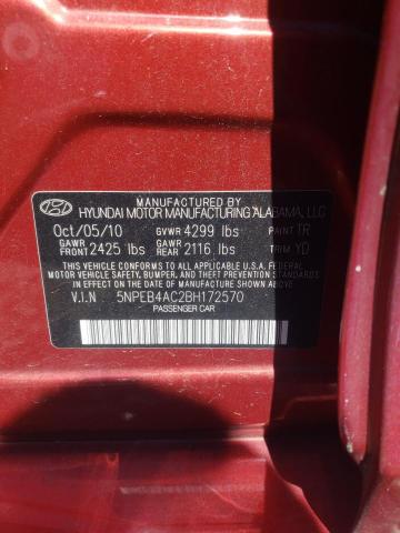 Photo 10 from auction – 2011 HYUNDAI SONATA GLS with VIN 5NPEB4AC2BH172570