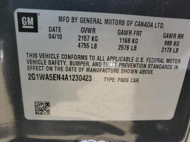 Photo 10 from auction – 2010 CHEVROLET IMPALA LS with VIN 2G1WA5EN4A1230423