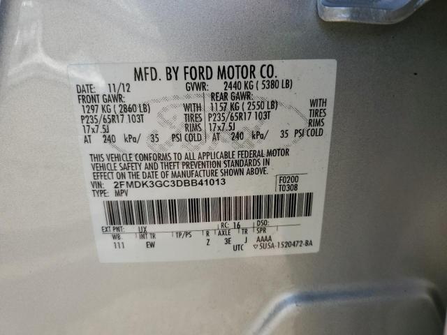 Photo 10 from auction – 2013 FORD EDGE SE with VIN 2FMDK3GC3DBB41013