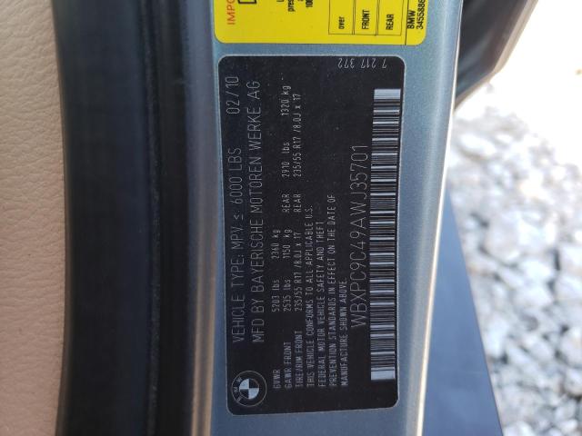 Photo 10 from auction – 2010 BMW X3 XDRIVE3 with VIN WBXPC9C49AWJ35701