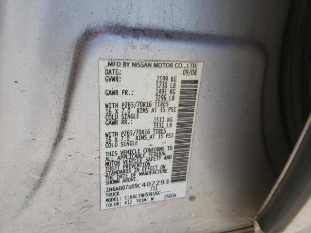 Photo 10 from auction – 2009 NISSAN FRONTIER C with VIN 1N6AD07U09C407293