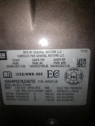 Photo 10 from auction – 2011 GMC ACADIA SLE with VIN 1GKKRPED7BJ248735