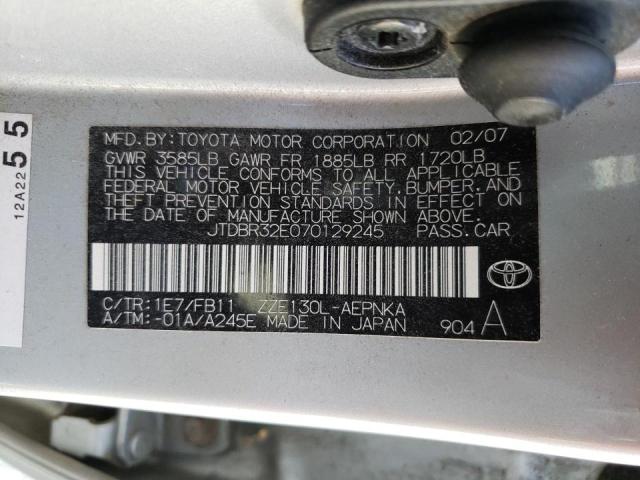 Photo 10 from auction – 2007 TOYOTA COROLLA CE with VIN JTDBR32E070129245