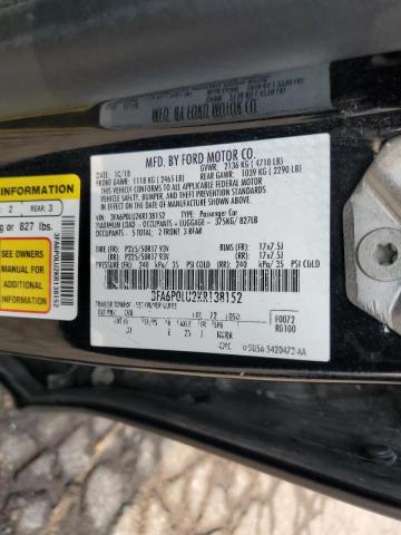 Photo 10 from auction – 2019 FORD FUSION SE with VIN 3FA6P0LU2KR138152