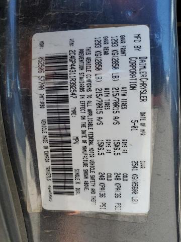 Photo 10 from auction – 2001 CHRYSLER TOWN & COU with VIN 2C4GP44311R392547
