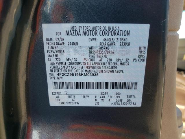 Photo 10 from auction – 2008 MAZDA TRIBUTE S with VIN 4F2CZ96198KM03935