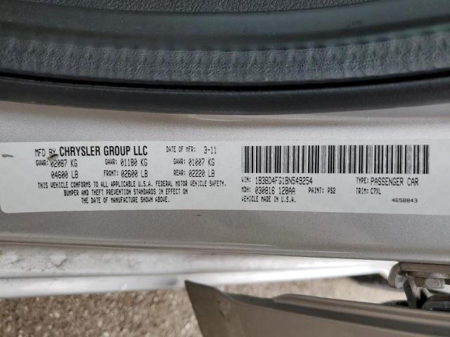 Photo 10 from auction – 2011 DODGE AVENGER EX with VIN 1B3BD4FG1BN549254