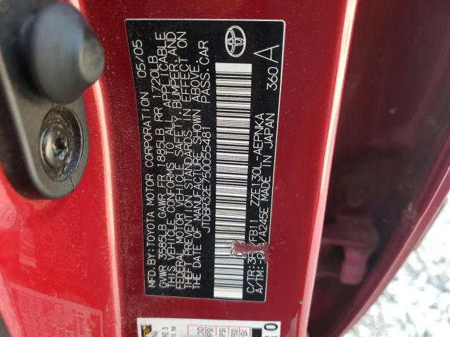 Photo 10 from auction – 2005 TOYOTA COROLLA CE with VIN JTDBR32E750055481