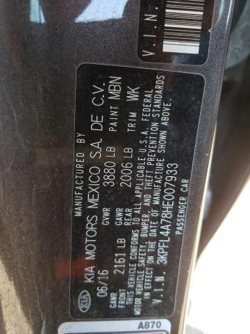 Photo 10 from auction – 2017 KIA FORTE LX with VIN 3KPFL4A78HE007933