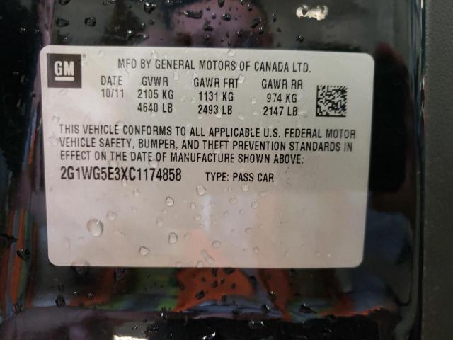 Photo 10 from auction – 2012 CHEVROLET IMPALA LT with VIN 2G1WG5E3XC1174858