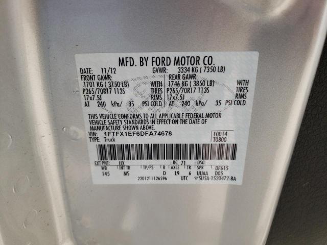 Photo 10 from auction – 2013 FORD F150 SUPER with VIN 1FTFX1EF6DFA74678