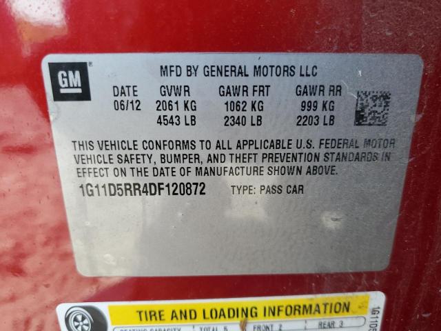 Photo 10 from auction – 2013 CHEVROLET MALIBU 1LT with VIN 1G11D5RR4DF120872