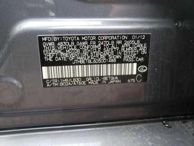 Photo 10 from auction – 2013 LEXUS GS 350 with VIN JTHBE1BL6D5001488