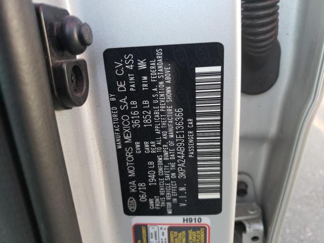 Photo 10 from auction – 2018 KIA RIO LX with VIN 3KPA24AB9JE136366