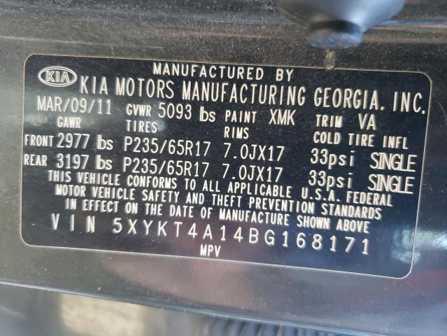 Photo 10 from auction – 2011 KIA SORENTO BA with VIN 5XYKT4A14BG168171